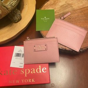 Kate Spade Coin Purse Credit Card Case in Light Pink NWT
